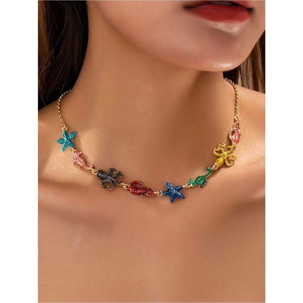 Multicolor SeaโLife Charm Necklace A1657